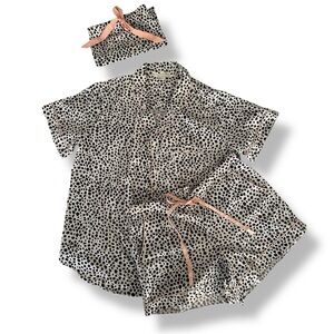 Shiraleah Lauren Spot Pajama PJ Set XL Top + M Bottom